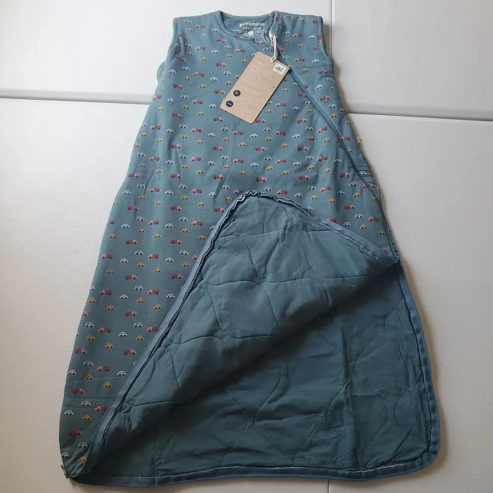 Günamüna Sleep Bag Gown Baby 9-18 MO Blue Car Print 2.5 TOG Zip Winter